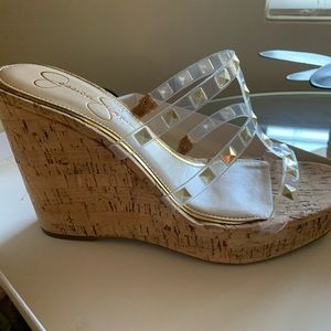 NWT Jessica Simpson cork wedge